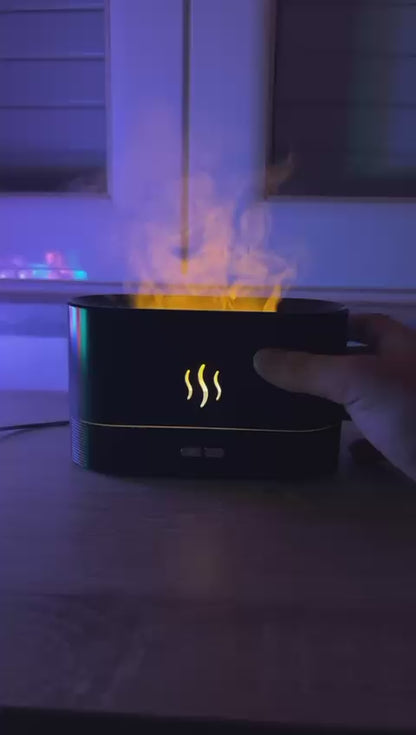 Aroma diffuser simulation colorful flame humidifier can add essential oils timing setting ultrasonic cool mist maker fogger